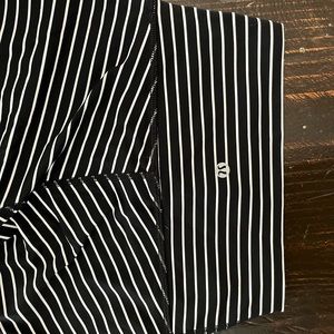 luLu Lemon workout pants. Black and white striped